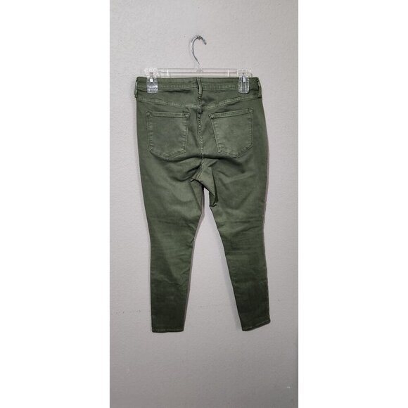 Old Navy Jeans Size 14 Womens Rockstar Mid-Rise Olive Green Skinny - Picture 5 of 8